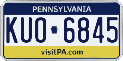 PA license plate KUO6845