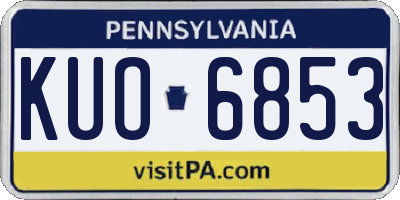 PA license plate KUO6853