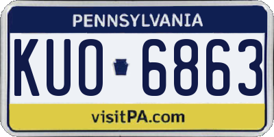 PA license plate KUO6863