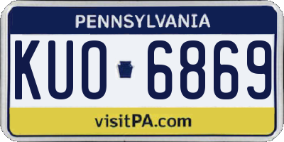 PA license plate KUO6869