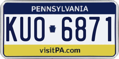 PA license plate KUO6871