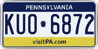 PA license plate KUO6872