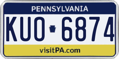 PA license plate KUO6874