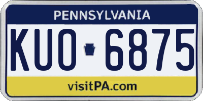 PA license plate KUO6875