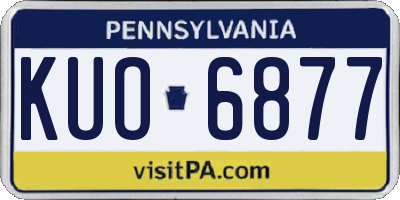PA license plate KUO6877