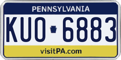 PA license plate KUO6883