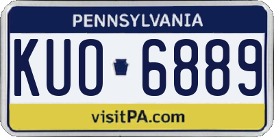 PA license plate KUO6889