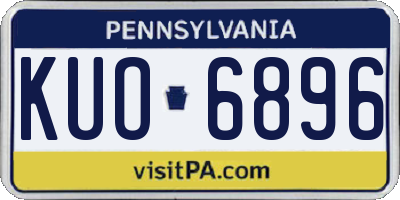 PA license plate KUO6896