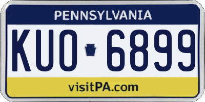 PA license plate KUO6899