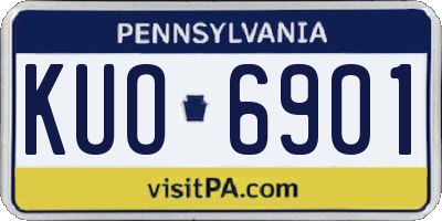 PA license plate KUO6901