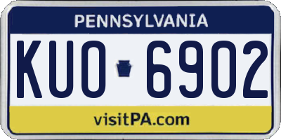 PA license plate KUO6902