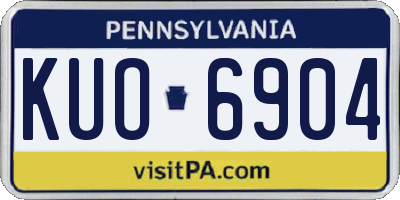 PA license plate KUO6904