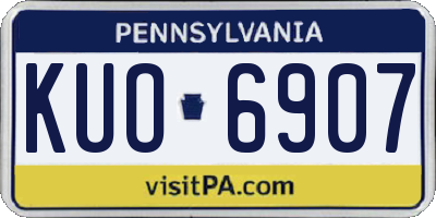 PA license plate KUO6907
