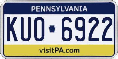PA license plate KUO6922