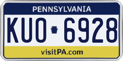 PA license plate KUO6928