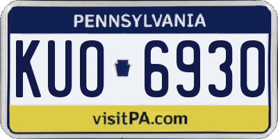 PA license plate KUO6930