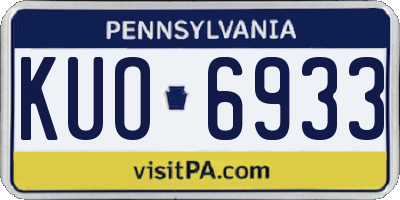PA license plate KUO6933