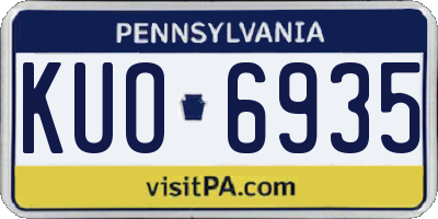 PA license plate KUO6935