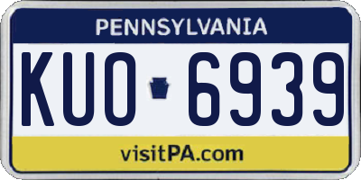 PA license plate KUO6939