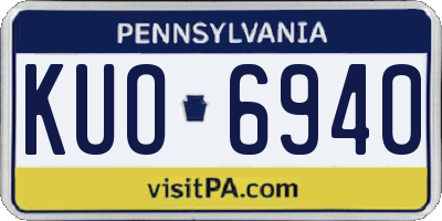 PA license plate KUO6940