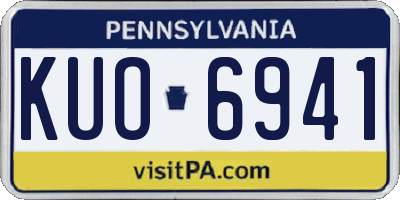 PA license plate KUO6941