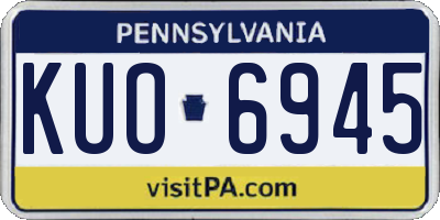 PA license plate KUO6945