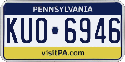 PA license plate KUO6946