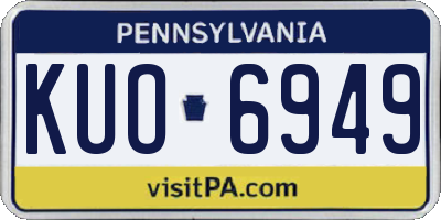 PA license plate KUO6949