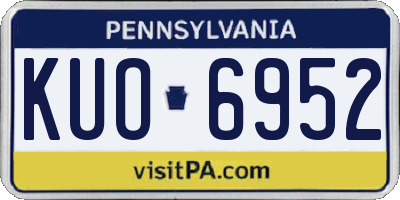 PA license plate KUO6952