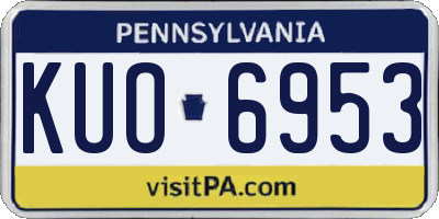 PA license plate KUO6953