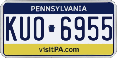 PA license plate KUO6955