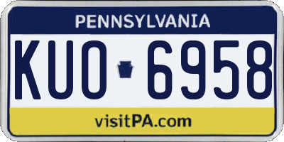PA license plate KUO6958
