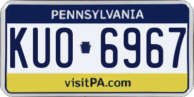 PA license plate KUO6967