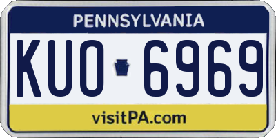 PA license plate KUO6969