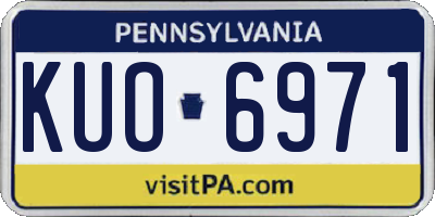 PA license plate KUO6971