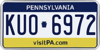 PA license plate KUO6972