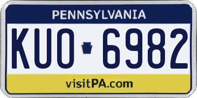 PA license plate KUO6982