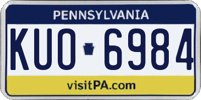 PA license plate KUO6984
