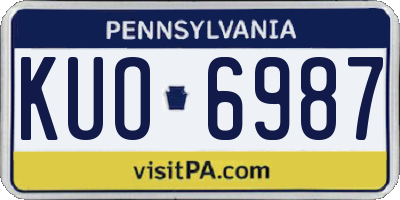 PA license plate KUO6987