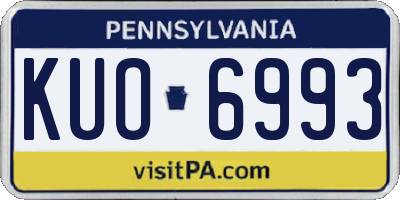 PA license plate KUO6993