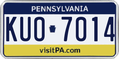 PA license plate KUO7014