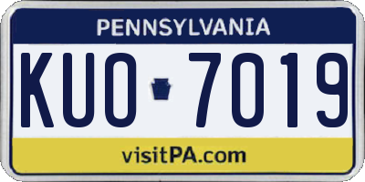 PA license plate KUO7019