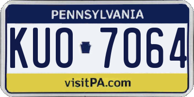 PA license plate KUO7064