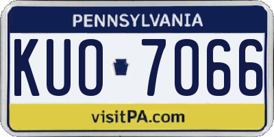 PA license plate KUO7066