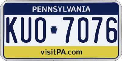 PA license plate KUO7076