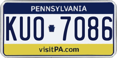 PA license plate KUO7086