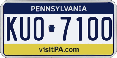 PA license plate KUO7100