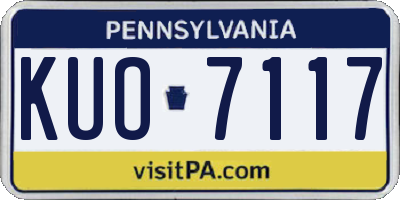 PA license plate KUO7117