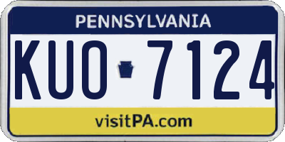 PA license plate KUO7124