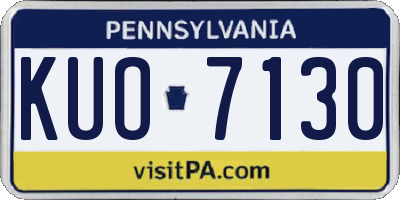 PA license plate KUO7130